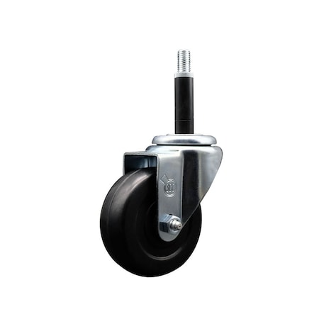 Service Caster 3.5'' Soft Rubber Wheel Swivel 3/4'' Expanding Stem Caster SCC-EX20S3514-SRS-34